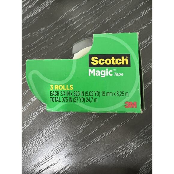 Scotch 3M Magic Tape Multipurpose Matte Finish 3/4" x 325" ea - 9 Rolls Total - Picture 3 of 4